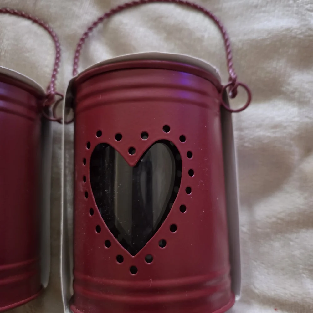 IKEA Burgundy Heart Candle Holder Lanterns